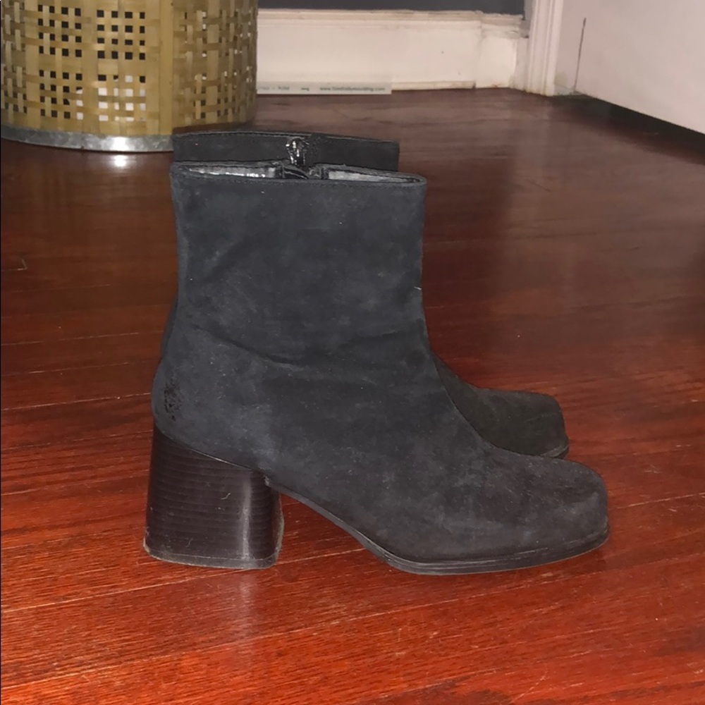 Black suede ankle boots
